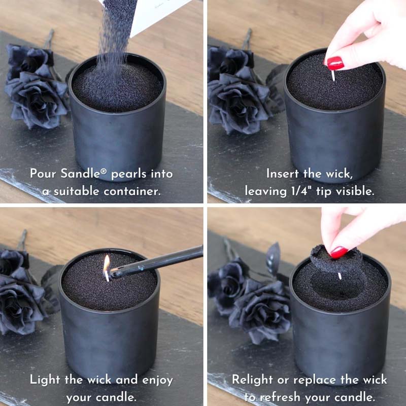 Areia de Cera Preta com Pavio, - Candle Supplies Tins avaliação e preço
